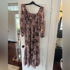 Together Pink Floral Tiered Maxi Dress